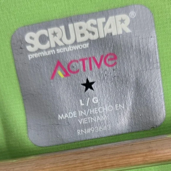 Scrubstar Green Scrub Top Size Large - Picture 3 of 3